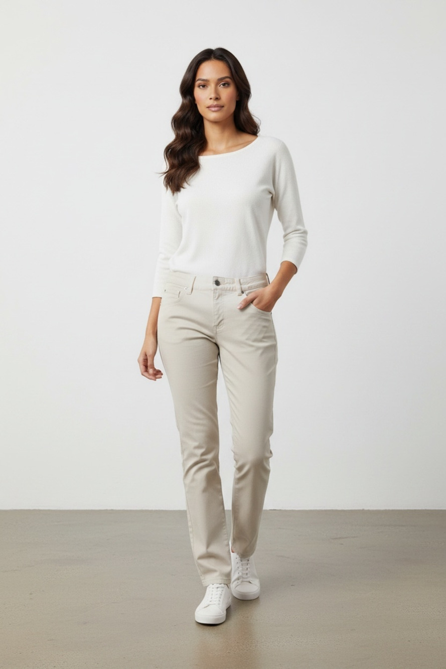 Lauren Ralph Lauren Women's Classic Fit Tan Straight Leg Jeans